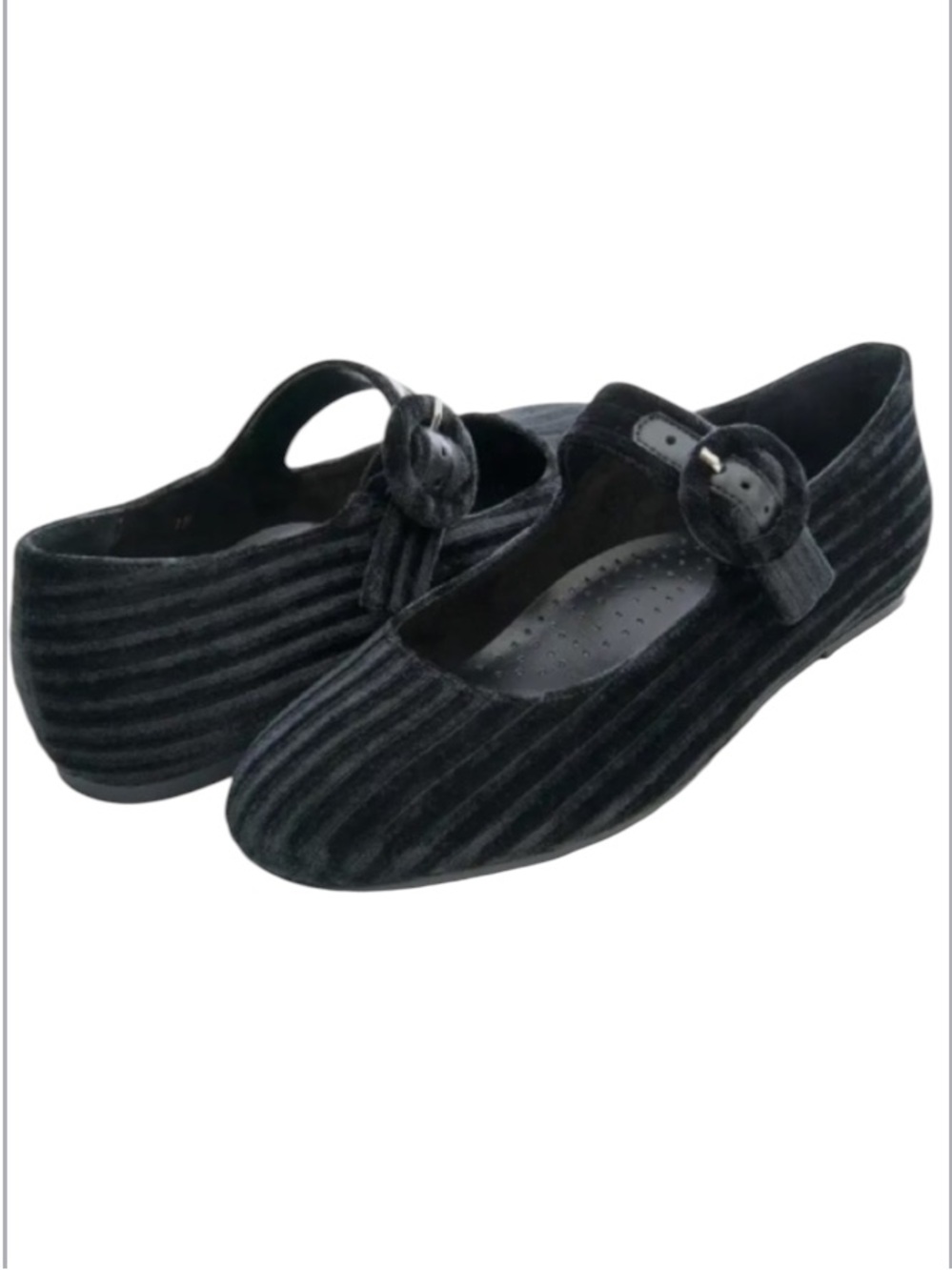 Vaneli Woman’s Tasja Black Velvet Corduroy Flat Maryjane Sneaker Shoes NEW 9.5